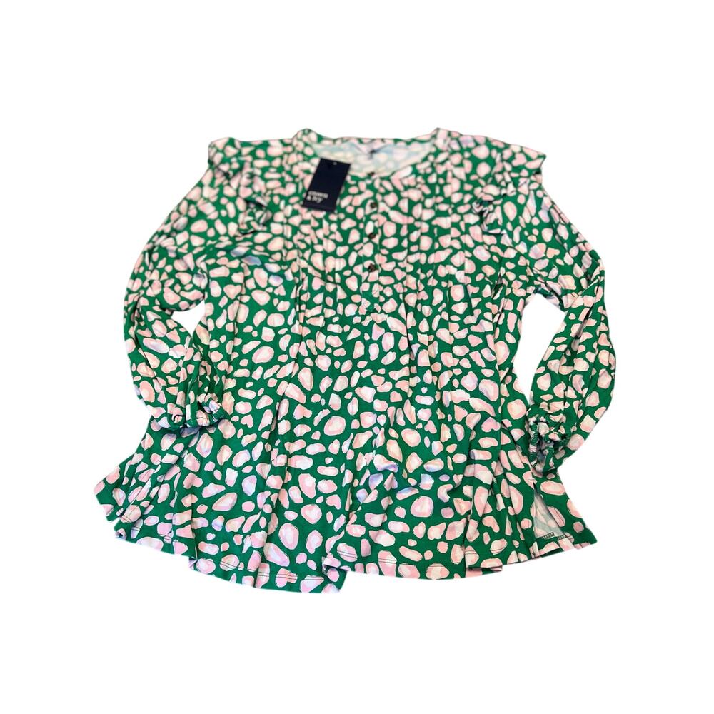 Crown & Ivy NWT women’s top size XXL 2X green pink animal print